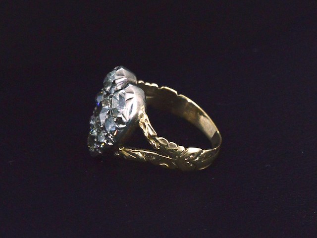 Antieke ring met oud geslepen diamanten - afbeelding 5 van  8
