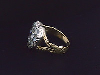 Antieke ring met oud geslepen diamanten - afbeelding 5 van  8