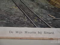 Antieke schoolplaat kolenmijn - afbeelding 2 van  8