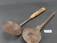 Antieke schuimspaan en antieke pollepel - afbeelding 1 van  5