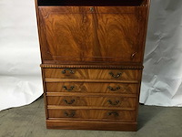 Antieke secretaire bureau kast/boekenkast - afbeelding 1 van  18