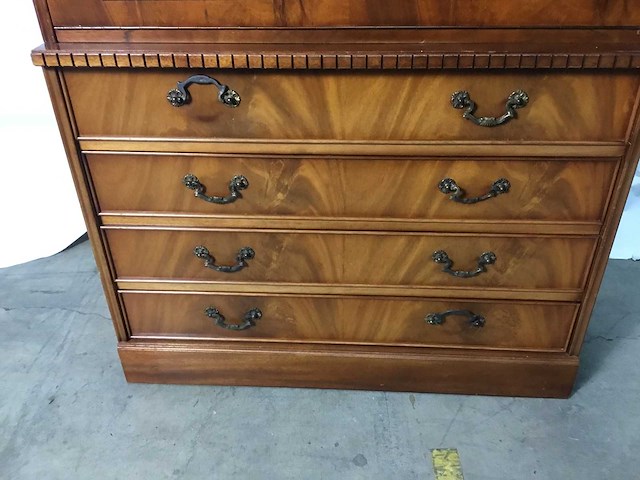 Antieke secretaire bureau kast/boekenkast - afbeelding 2 van  18
