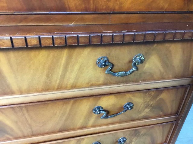 Antieke secretaire bureau kast/boekenkast - afbeelding 3 van  18
