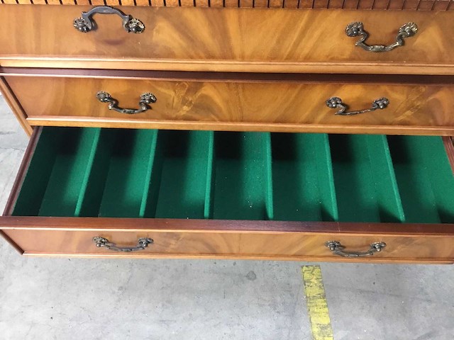 Antieke secretaire bureau kast/boekenkast - afbeelding 6 van  18