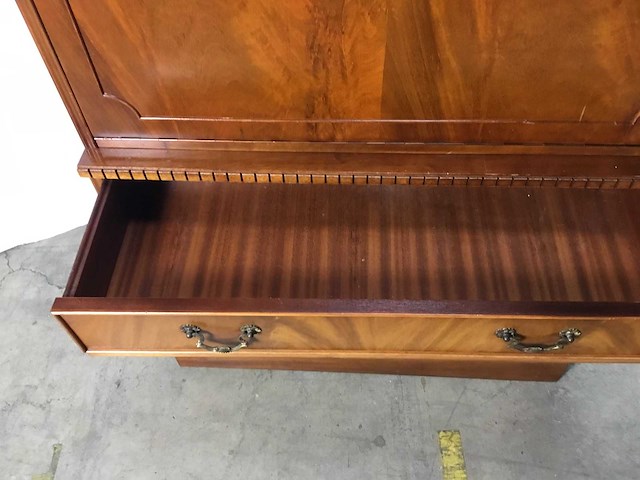Antieke secretaire bureau kast/boekenkast - afbeelding 8 van  18