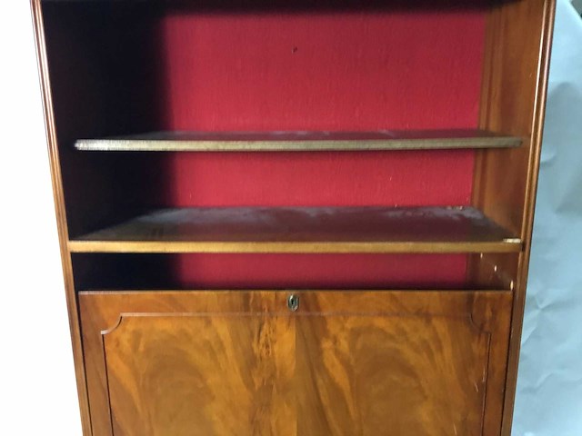 Antieke secretaire bureau kast/boekenkast - afbeelding 9 van  18