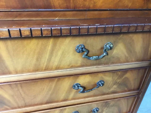Antieke secretaire bureau kast/boekenkast - afbeelding 10 van  16