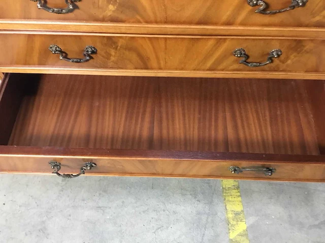 Antieke secretaire bureau kast/boekenkast - afbeelding 12 van  16