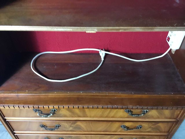 Antieke secretaire bureau kast/boekenkast - afbeelding 2 van  15