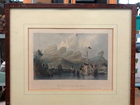 Antieke staalgravure getiteld the ou-ma-too, or five horses' heads - afbeelding 1 van  5