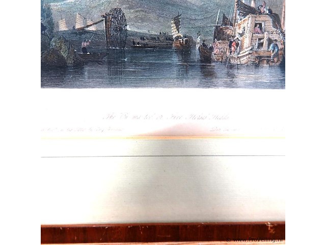 Antieke staalgravure getiteld the ou-ma-too, or five horses' heads - afbeelding 3 van  5