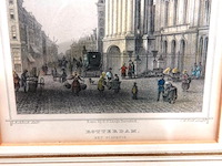 Antieke staalgravure van het stadhuis in rotterdam - afbeelding 3 van  5
