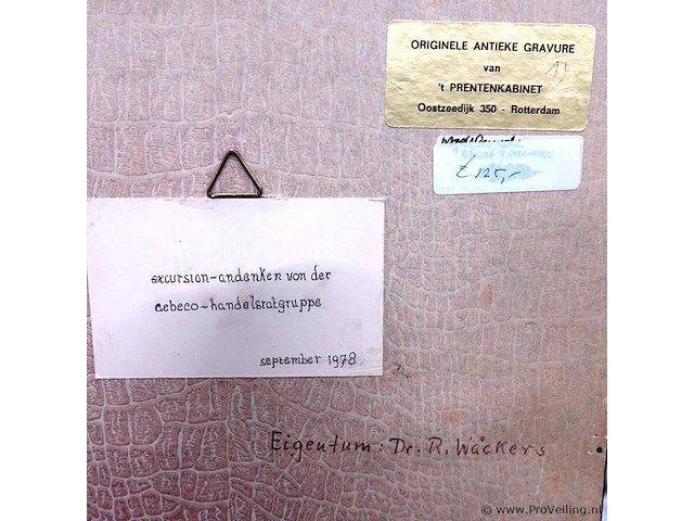 Antieke staalgravure van het stadhuis in rotterdam - afbeelding 5 van  5
