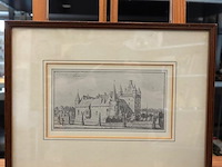 Antieke tekening (ca. 1800/1850) kasteel hernen - afbeelding 1 van  5