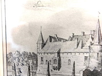 Antieke tekening (ca. 1800/1850) kasteel hernen - afbeelding 3 van  5