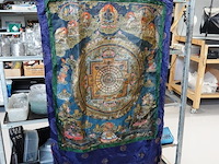 Antieke tibetaanse thangka mandala - afbeelding 1 van  5