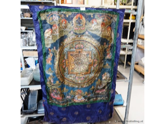 Antieke tibetaanse thangka mandala - afbeelding 2 van  5