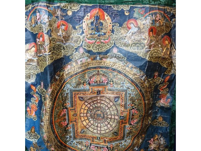 Antieke tibetaanse thangka mandala - afbeelding 3 van  5