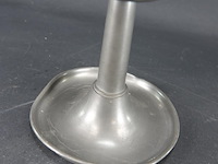 Antieke tinnen kandelaar - afbeelding 4 van  5