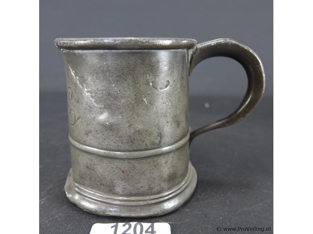 Antieke tinnen kroes - afbeelding 1 van  5