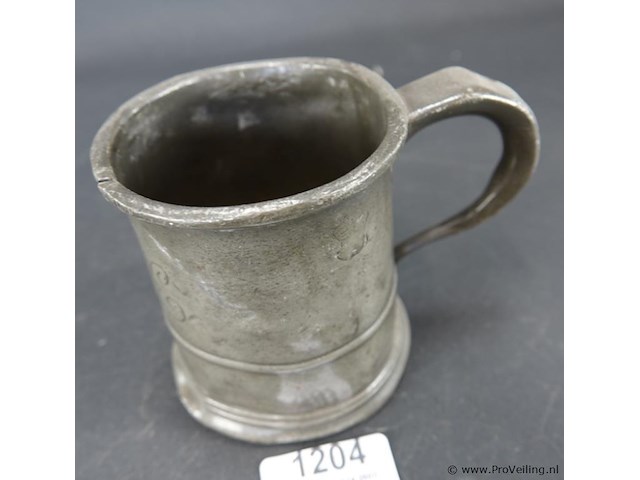 Antieke tinnen kroes - afbeelding 2 van  5