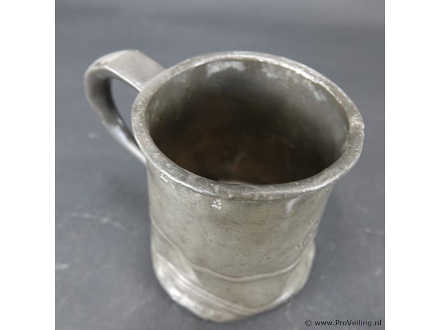 Antieke tinnen kroes - afbeelding 4 van  5