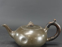 Antieke tinnen theepot - afbeelding 2 van  5