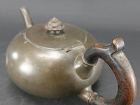 Antieke tinnen theepot - afbeelding 3 van  5