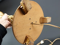 Antieke tot lampvoet gemaakte houten kandelaar - afbeelding 5 van  5