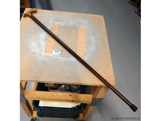 Antieke wandelstok met amber/jade?. handvat - afbeelding 1 van  5