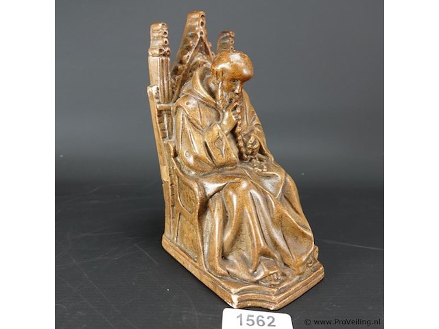 Antieke wijze in gips als boekensteun - afbeelding 1 van  5