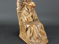 Antieke wijze in gips als boekensteun - afbeelding 1 van  5