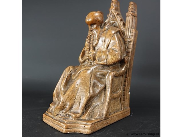 Antieke wijze in gips als boekensteun - afbeelding 2 van  5