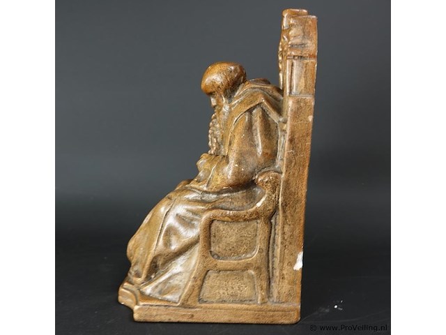 Antieke wijze in gips als boekensteun - afbeelding 3 van  5