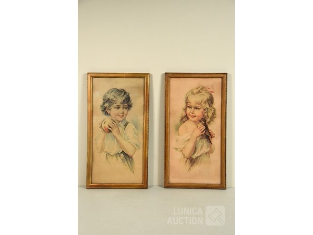 Antieke zeefdruk - afbeelding 1 van  4