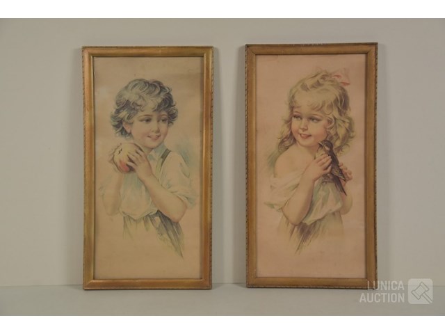 Antieke zeefdruk - afbeelding 2 van  4