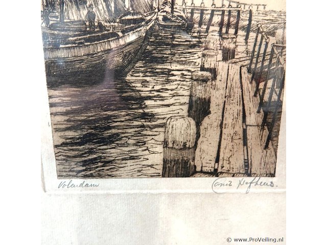 Antieker ets volendam - afbeelding 3 van  5