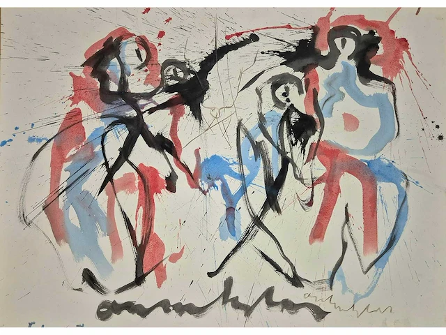 Anton heijboer - acryl en indiase inkt op papier - 110 x 80 - afbeelding 1 van  4