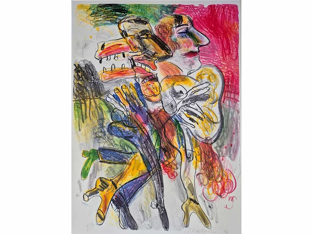 Anton martineau - zeefdruk - 110 x 84 - afbeelding 1 van  4