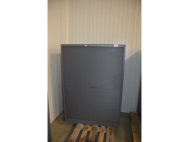 Antraciet kleurige archiefkast 2 roldeuren met leggers afm. 120x45x165 - afbeelding 1 van  6