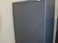 Antraciet kleurige archiefkast 2 roldeuren met leggers afm. 120x45x165 - afbeelding 2 van  6
