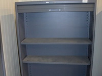 Antraciet kleurige archiefkast 2 roldeuren met leggers afm. 120x45x165 - afbeelding 4 van  6