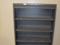 Antraciet kleurige archiefkast 2 roldeuren met leggers afm. 120x45x165 - afbeelding 4 van  6
