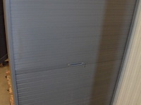 Antraciet kleurige archiefkast 2 roldeuren met leggers afm. 120x45x165 - afbeelding 3 van  6