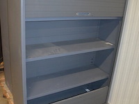 Antraciet kleurige archiefkast 2 roldeuren met leggers afm. 120x45x165 - afbeelding 4 van  6
