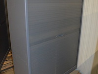 Antraciet kleurige archiefkast 2 roldeuren met leggers afm. 120x45x165