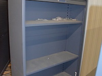 Antraciet kleurige archiefkast 2 roldeuren met leggers afm. 120x45x165 - afbeelding 4 van  5