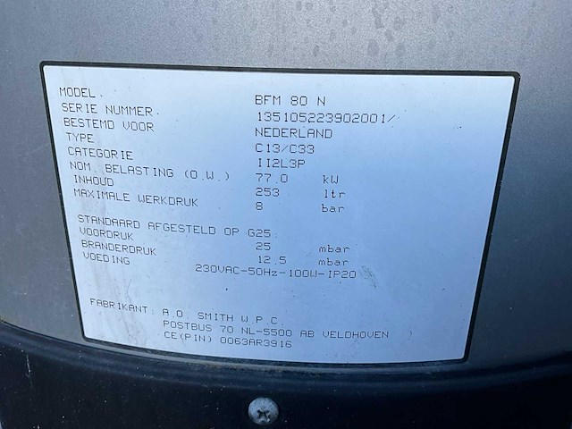 Ao smith bfm 80n boiler - afbeelding 2 van  10