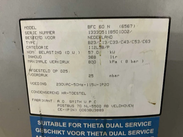 Ao smith cyclone 3 bfc 60 n boiler - afbeelding 2 van  10
