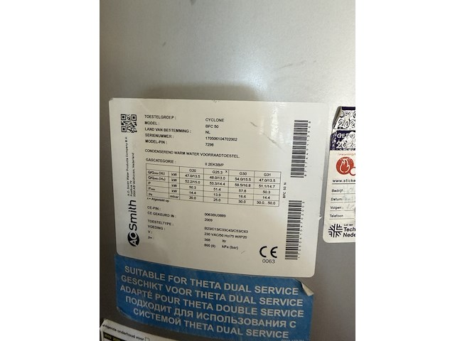 Ao smith cyclone bfc50 gasgestookte warmwaterboiler, oao smith, bfc50, 2009 - afbeelding 3 van  4